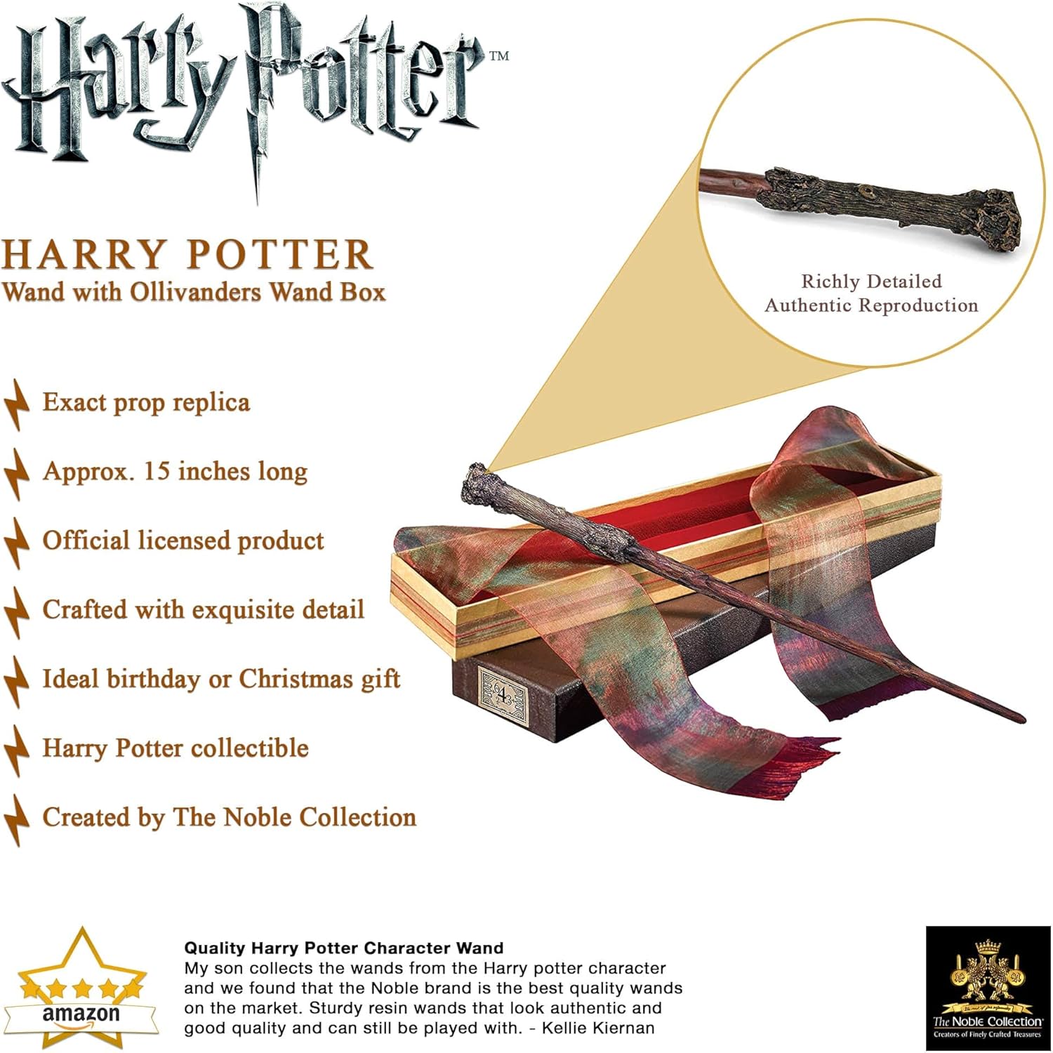 The Noble Collection Harry Potter Wand with Ollivanders Wand Box: Toys & Games
