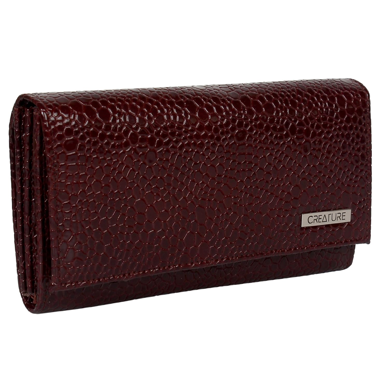 creature stylish women's clutch with multiple zipper and card slots (color-maroon || cl-01)