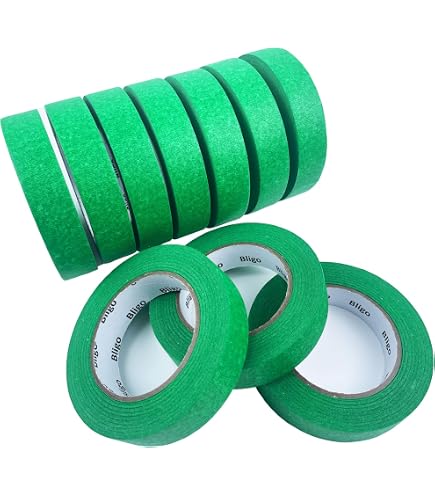 Spartan Industrial Green Masking Tape – 1 Inch X 60 Yards, 6 Rolls, No Residue, 5.5 Mil Thick For Crafts & Labeling