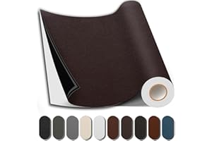 Shagoom Leather Repair Patch, 17X79 Inch Repair Patch Self Adhesive Waterproof, DIY Large Vinyl Patches for Couches, Furniture, Kitchen Cabinets, Wall （Dark Brown, 17X79 Inch）