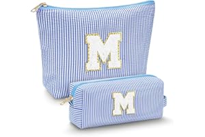 LIAN Makeup Bag Initial Makeup Bag Cosmetic Case Travel Toiletry Bags for Women Teen Girls Friend Wedding Personalized Gifts(