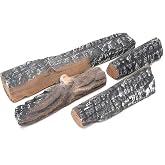 Skyflame Small Gas Fireplace Logs - 4 Pcs Ceramic Wood Logs | Indoor Gas Inserts, Ventless, Propane, Gel, Ethanol, Electric or Outdoor Fireplaces, Fire Pits Decorative