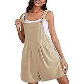 Muchpow Women's Summer Casual Rompers Wide Leg Short Overalls Button Adjustable Strap Jumpsuit with Pockets 2026