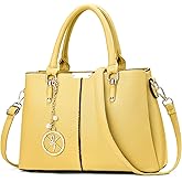 Purse and Handbags for Women, 3 Zip Compartments Tote Bag Designer Shoulder Purse Top Handle Satchel Bags
