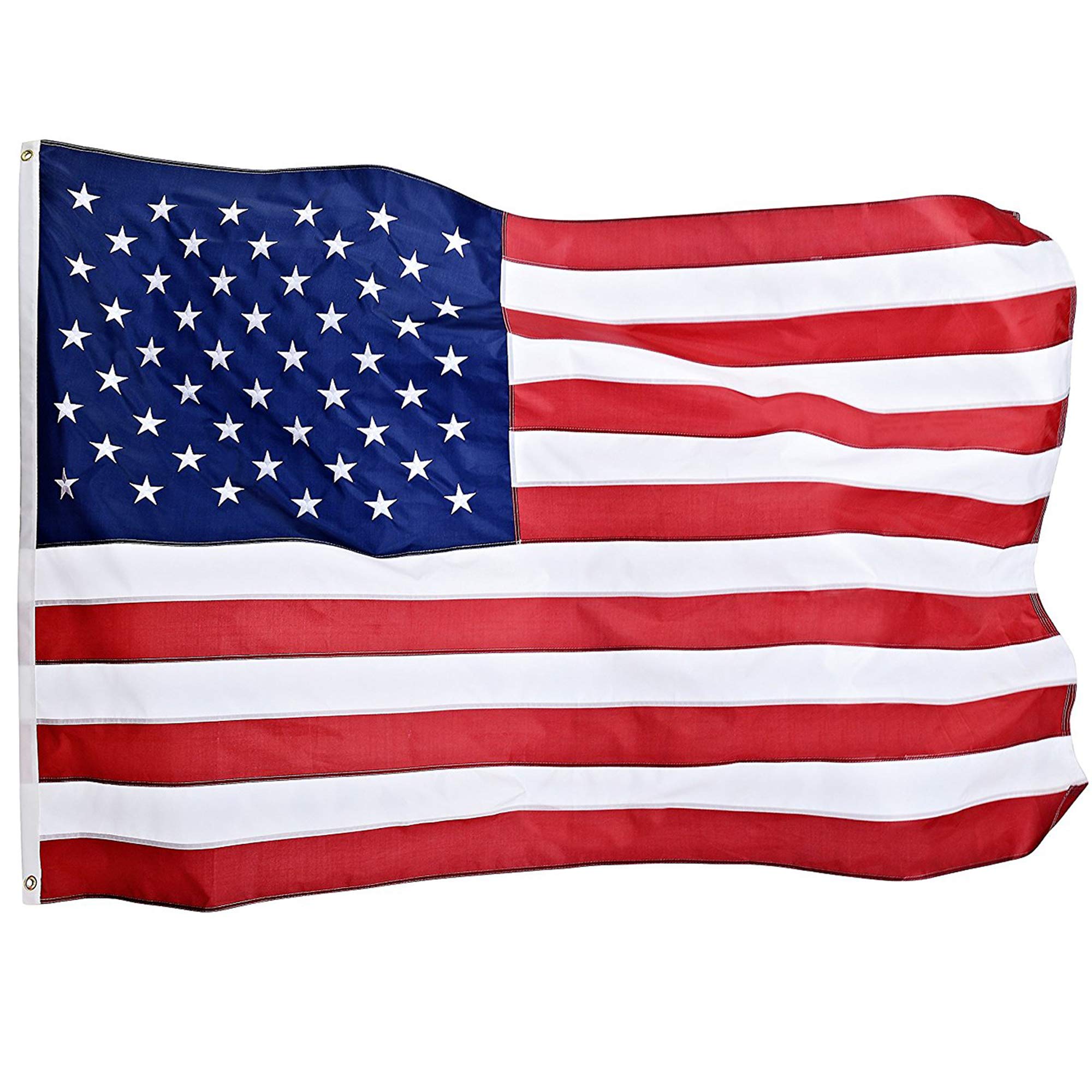 American Flag: Top Quality 4x6FT US Flag- Heavy-Use Nylon w/ Embroidered Stars & Sewn Stripes - Deluxe Fast-Dry, All-Weather USA Flag For Outdoors & Indoors- Fly It With Pride