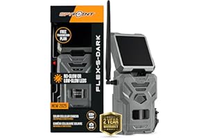 SPYPOINT Flex-S-Dark Solar Cellular Trail Camera – Built-in Solar Panel, 40MP Photos, 1080p Videos + Sound, No-Glow Game Came