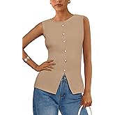 PRETTYGARDEN Women's Sweater Vest Button Down Summer Tank Tops 2026 Sleeveless Knit Vests Fashion Business Casual Outfits