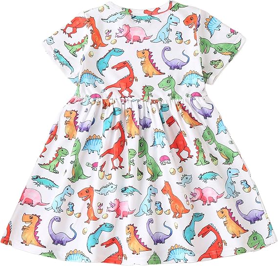 Chemise Garçon 10/12 Ans Manches Courtes Col Boutonné - Dinosaures Blanc Et Bleu - Coton