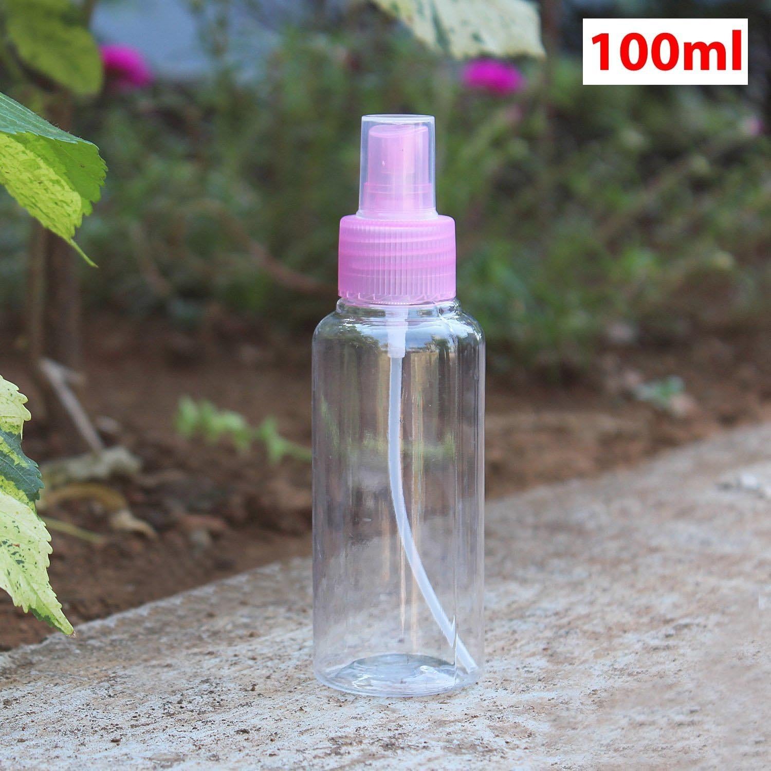 FOKSet Of 5Pc Fine Plastic Portable Refillable Transparent Empty Spray Bottles Great For Essential Oils,Cleaning Products,Homemade Cleaner,Aromatherapy And Vinegar Mixture For Cooking And Cleaning