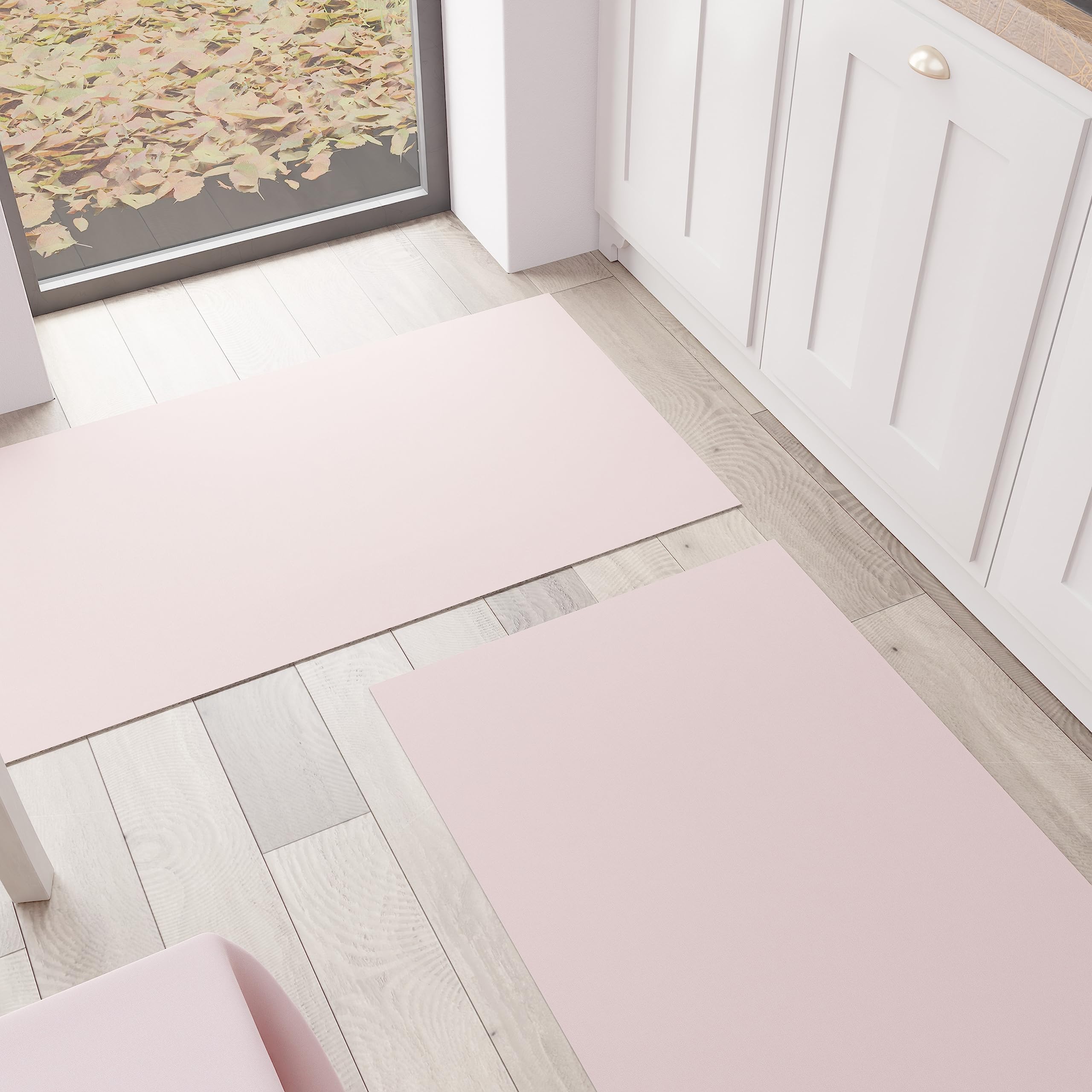 PETTI Artigiani Italiani - Kitchen Rug, Kitchen Runner, Washable Non-Slip Kitchen Rug, Non-Slip Rug, Kitchen Runner, Plain Rug, 52 x 480 cm, Powder, 100% Made in Italy