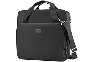 Losong 4 Inch 3 Ring Zipper Binder D-Ring, Binder with Strap 800 Sheet Capacity & Multi-Pockets School and Office Organizer, Compatible with 13-Inch MacBook(Patent Design Black)