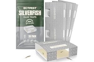Silverfish Trap — 20 Pack | Sticky Indoor Glue Trap for Silverfish, Firebrat, and Other Bugs and Crawling Insects | Adhesive 