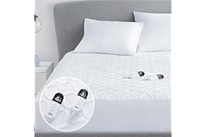 Queen Size Heated Mattress Pad - Degrees of Comfort Electric Bed Warmer with Dual Controllers, 6 Heating Levels, 10-Hour Auto Shut-Off, Breathable Air-Layer, 60"x80"