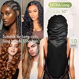 BONNET QUEEN Silk Bonnet for Sleeping Long Hair & Braids Black view 4