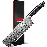 SHAN ZU Nakiri Knife in Powder Steel, Ultra Sharp 7 Inch Vegetable Kitchen Knife, High Carbon Japanese Chopping Knives, Multipurpose Chef Knives for Meat with Ergonomic Pakkawood Handle