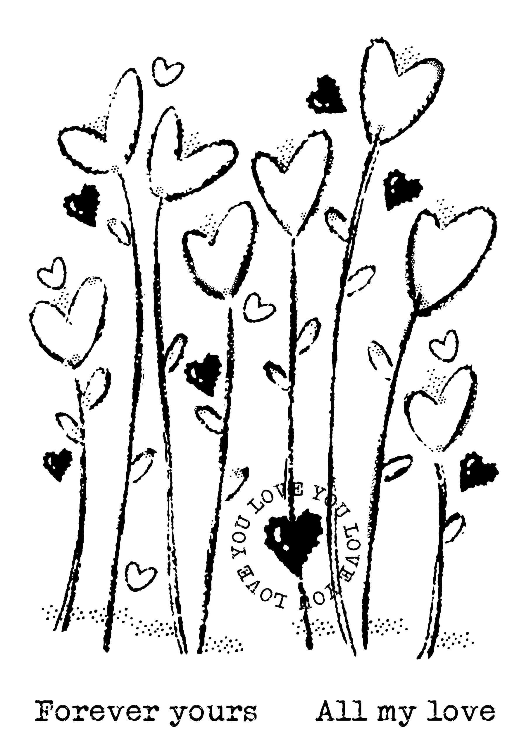 Woodware Francoise Collection Clear Magic-Wild Hearts-Stamp Set, A6 Transparent FRS892