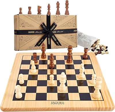 Jaques of London Wooden Chess Set - Traditional Board Game for Adults & Kids