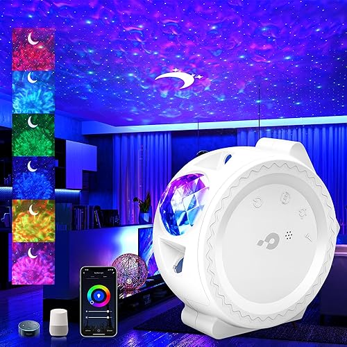 Galaxy Projector Night Light: 3 in 1 Star Lights Projector with Nebula Ocean Moon, Kids Adults 3D Starlight Sensory Lights with Voice/Timer Control,Compatible Alexa Google Assistant,for Bedroom Gifts