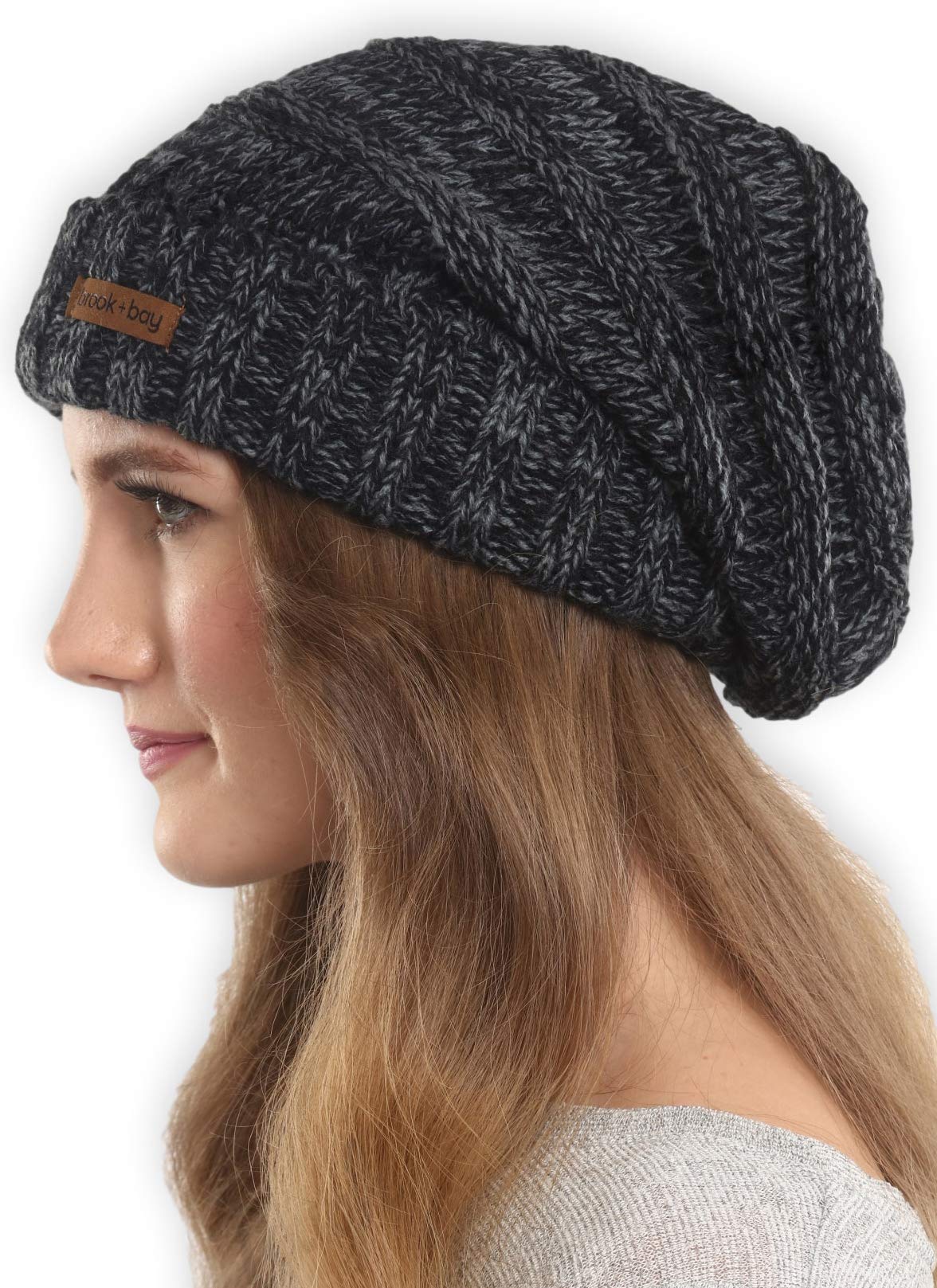 Brook + Bay Women\'s Slouchy Cable Knit Cuff Beanie - Chunky, Oversized Slouch Beanie Hats for Winter - Stay Warm & Stylish - Serious Beanies for Serious Style (with 10+ Colors)