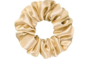 QYTRILI Silk Scrunchie 1.4" Wide 6A 22 Momme 100% Mulberry Silk Hair Ties,Gentle on Hair No Damage No Crease for Women Girls 