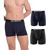 FORVEVO 2 Pack Mens Merino Wool Boxer Briefs, Breathable Wool Underwear for Men, Comfortable Moisture Wicking Boxers Shorts