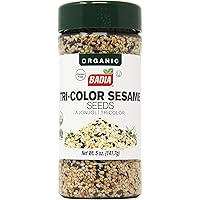 5 oz Bottle-Organic Tricolor Sesame Seeds Black White Toasted/Ajonjoli Organico Pack of 10