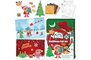 GYGOT Christmas Craft for Kids,Christmas Fun Foil Art Kit Ages 4 to 8,Christmas No Mess DIY Art Creative Activity