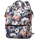 Kinmac Waterproof Laptop Backpack For Laptop Up to 15.6 Inch Men Women Travel Outdoor Backpack (Camellia)