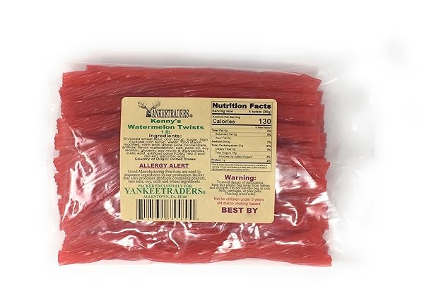 KENNYS LICORICE TWISTS, WATERMELON, 1 POUND