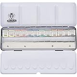 Schmincke - HORADAM AQUARELL Bestseller color box with 12 finest watercolors, 74412097, metal box, painting set, 12 x 1/2 pan