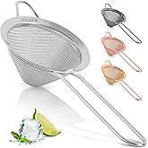 Zulay Kitchen 304 Stainless Steel Fine Mesh Strainer For Kitchen - Sieve Sifters For Food, Tea, Rice, Oil, Noodles, Fruits, V