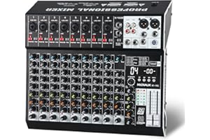 MICNAUX Audio Mixer 10 Channel Professional Sound Mixer Console with 99 DSP Effects, Mixing Board DJ Mixer w/USB, Bluetooth, 48V Power Supply, PAD Button for Recording Karaoke PA Drum Live Music