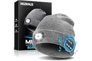 KEZKALS Stocking Stuffers for Men Adults, Bluetooth Beanie Hat, Gifts for Men, Mens Gifts for Christmas, Cool Gadgets for Men, Unique Gifts for Dad, Him, Husband, Tech Gifts for Men Who Have Everything(Grey)