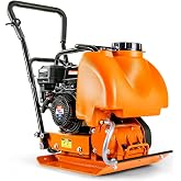 SuperHandy Plate Compactor with 7HP Gas Engine &ndash; 4200 lbs Force, 20 x 15 in. Steel Plate, 12 in. Depth Tamper for Soil, Gravel, Asphalt, Landscaping, Sidewalks, Patios (Water Tank)