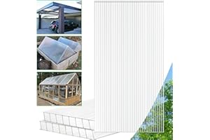 Sinimaka 8 Pack Polycarbonate Greenhouse Panels, 6' x 2' x 0.24'' Twin-Wall Polycarbonate Sheets, All Weather Clear Roof Panels Greenhouse Replacement Panels