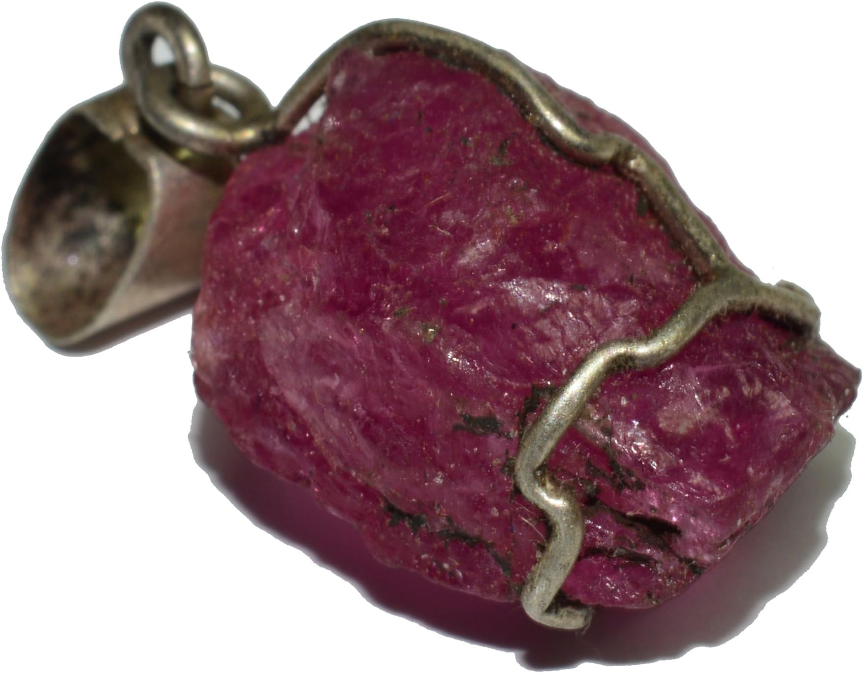 Pink Tourmaline rough & transparent gemstone crystal pendant 16.41 carat