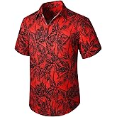 Enlision Men's Hawaiian Shirt Short Sleeve Casual Summer Beach Aloha Shirt Floral Button Down Tropical Hawaii Shirts