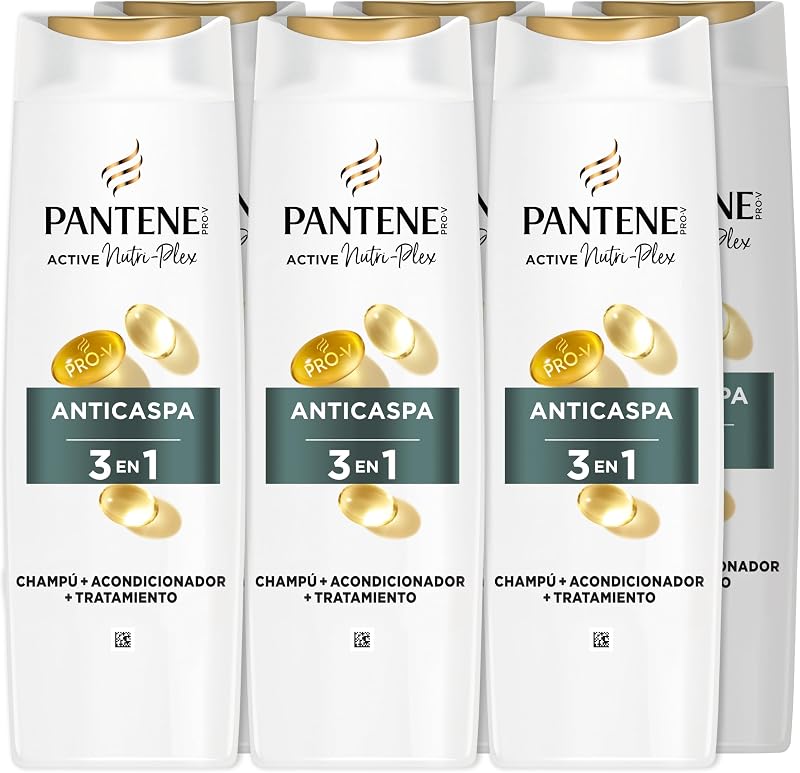 Champô Anticaspa Nutri Pro-V + Amaciador + Tratamento 3en1, para todos os tipos de cabelo, 6x300 ML