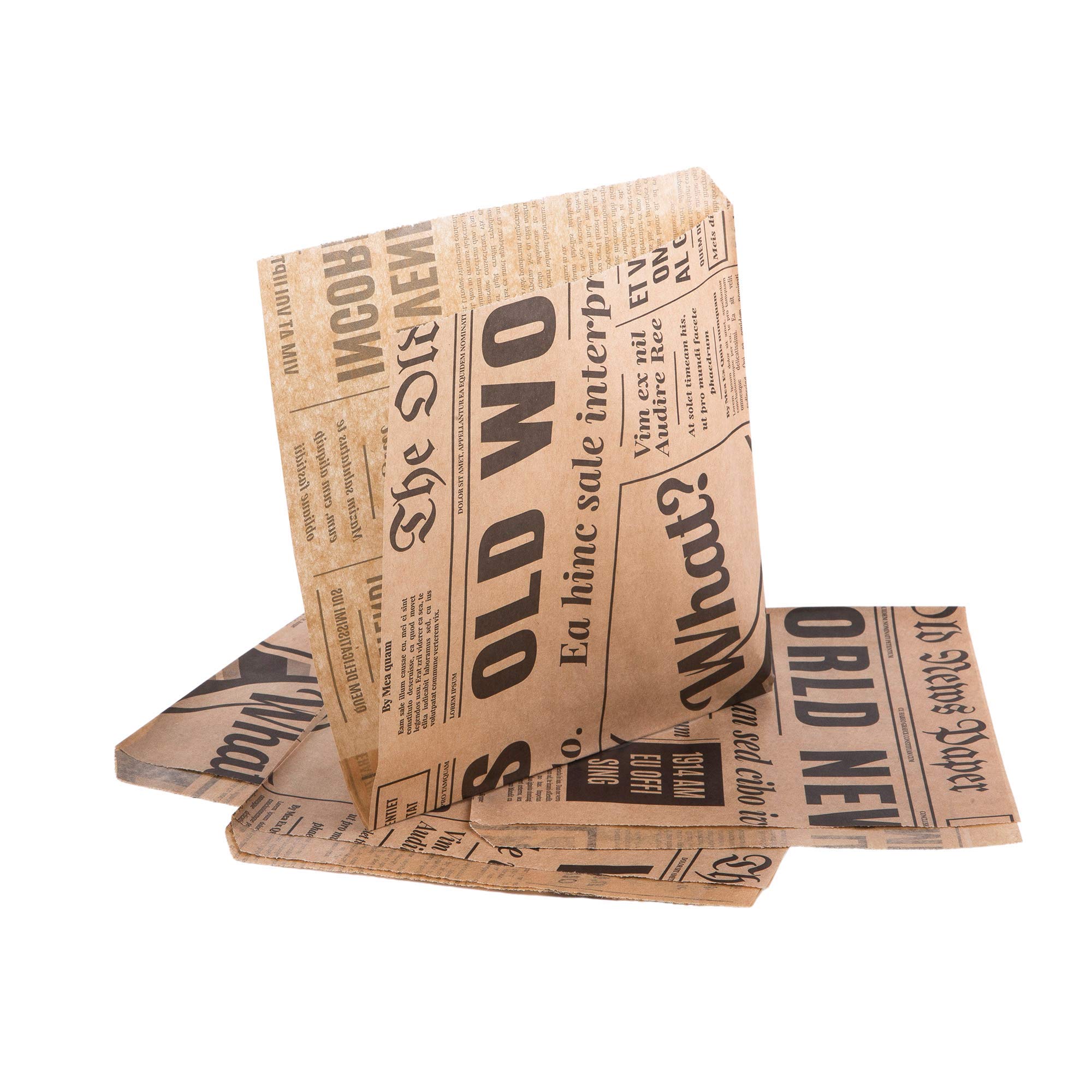 Oldnews (Pack of 1000) craft 150 x 150 mm Paper Party Merchandise 15 x 15 cm Sack Bags Lunch storage container food burger fries (1000)