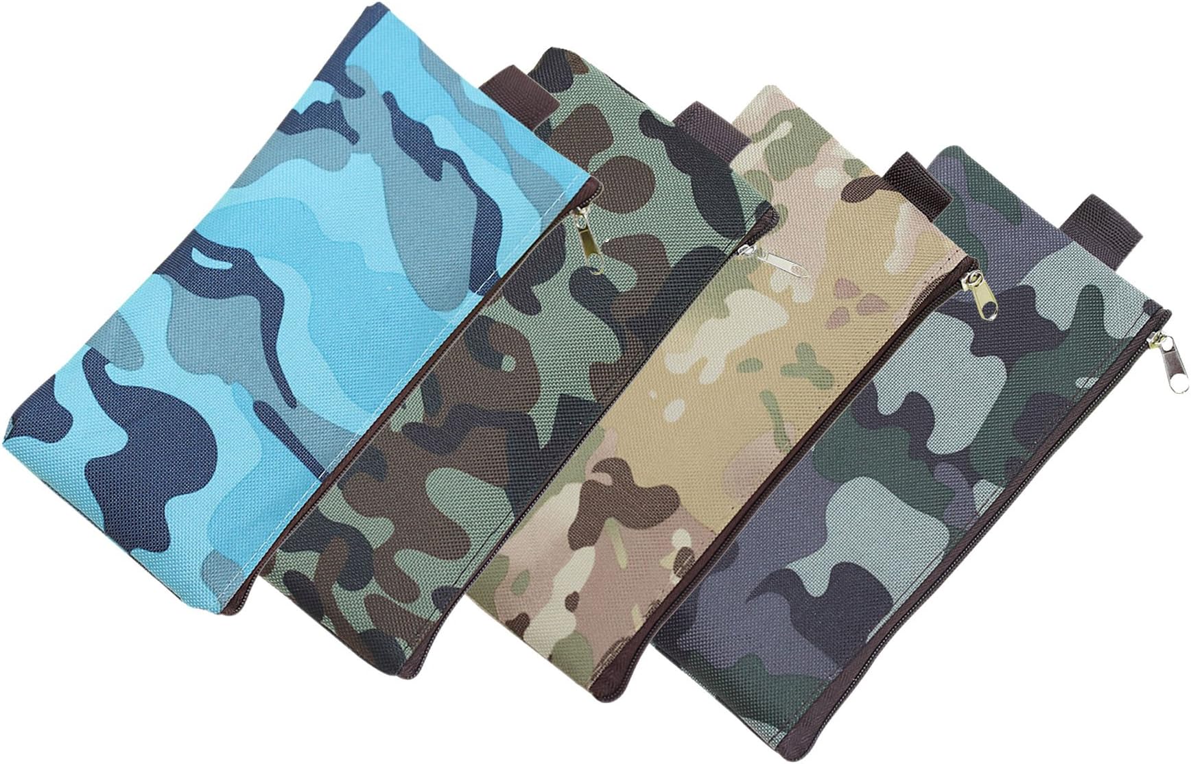 Skyflying 4PCS Canvas Camouflage Color Zipper Pen Pencil Stationery Storage Pouch Bag Case (4 color)