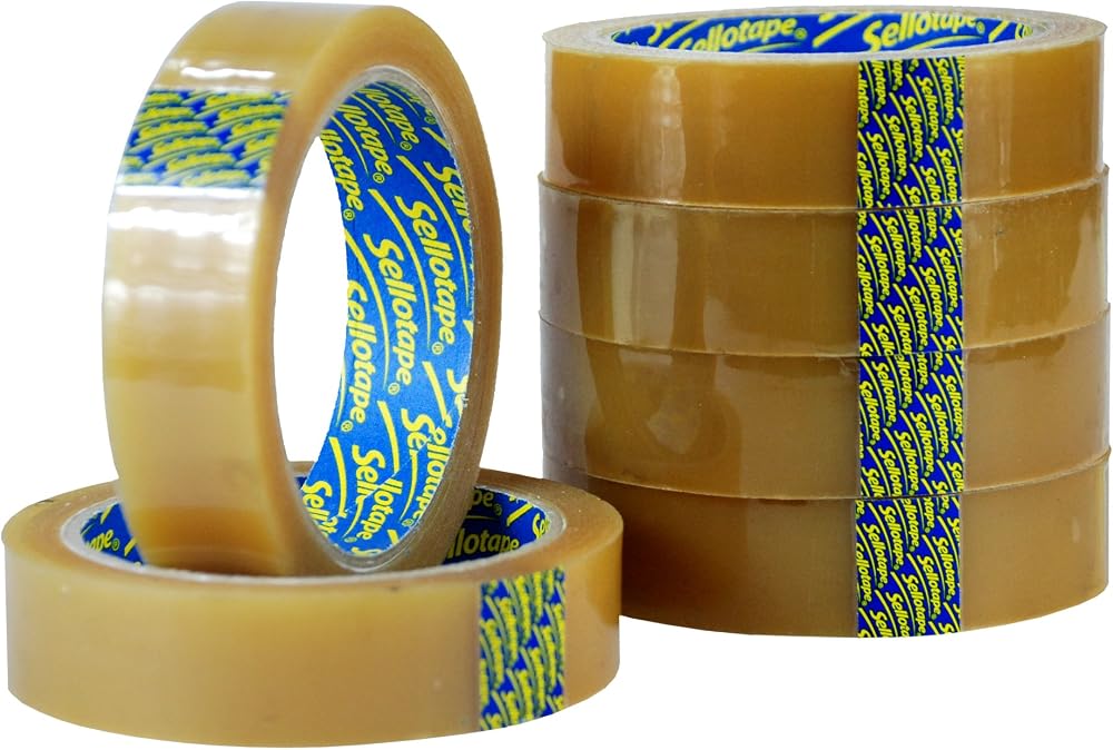 Sellotape Original Golden Tape 24mm x 50m Clear Easy Tear 6 Roll Pack