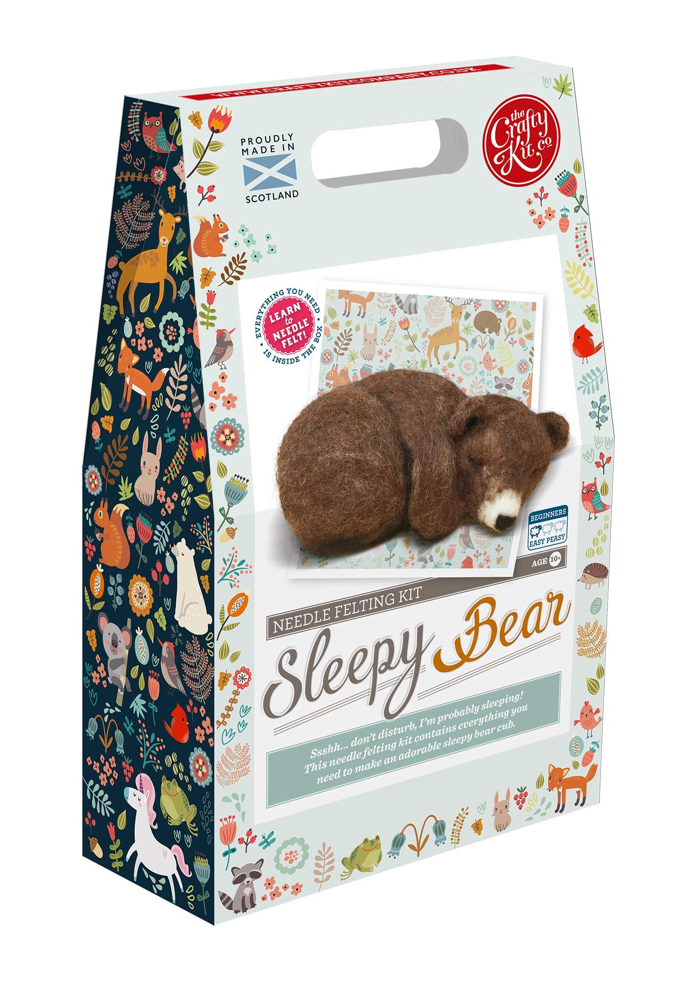 Sleepy Brown Bear Cub Needle Felting Kit