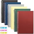 EOOUT 6Pcs Spiral Notebooks for Work, 8.3 x 5.9in A5 Lined Bulk, 160 Pages 80 Sheets Notebook Journals for School, Office, Notes(Plastic Cover)