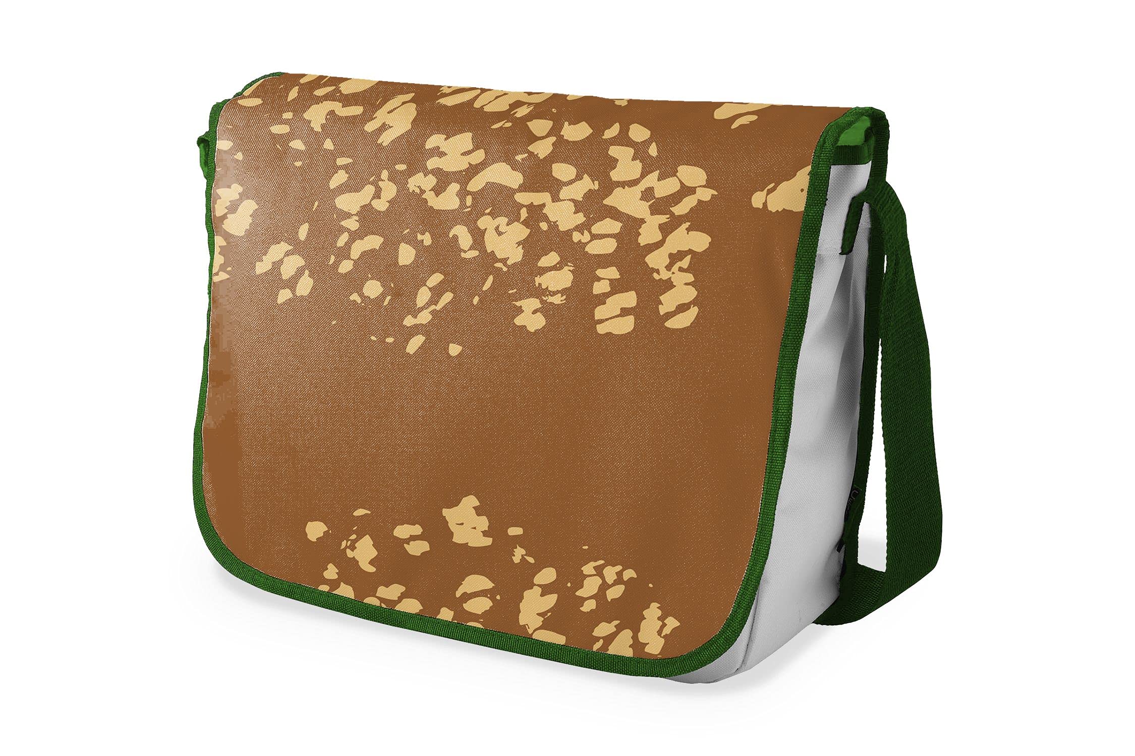 Bonamaison Digitally Printed Messenger School Bag with Khaki Strap for Students, Cross Body Bag, Courier Bag, Shoulder Bag for School, Back to School, Size: 29x36 Cm