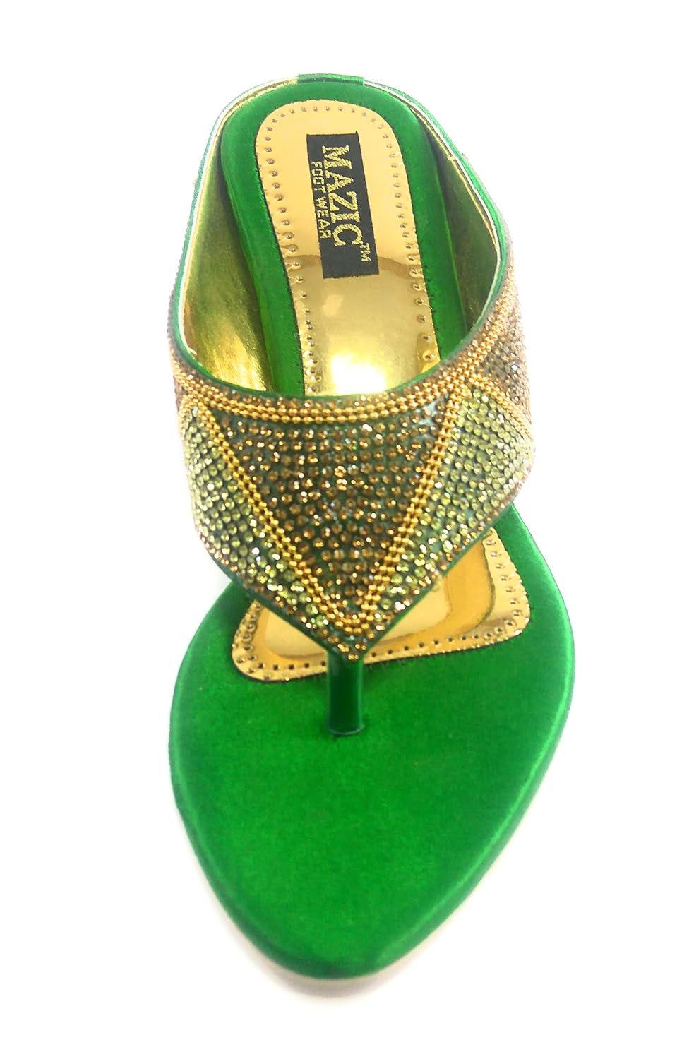 like india women's fancy green colour chappal
