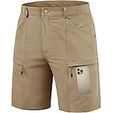 TACVASEN Men's Hiking Cargo Shorts 10" Quick Dry Lightweight Stretch Dress Shorts Outdoor Golf Travel with 5 Pockets