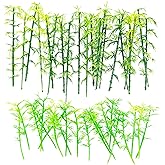 Cayway 40 PCS Model Bamboo Trees, 2 Size Green Plastic Bamboo Trees for Home Decoration, Miniature Landscape, Landform Diorama Project (2.4 inch –3.1inch)