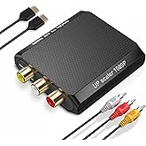 DigitPro RCA to HDMI Converter, 1080P AV to HDMI Converter, Mini Composite CVBS Analog Audio Video Adapter Connector with Cable for VCR/VHS/Xbox/PS3/STB/N64/Wii/TV/PC