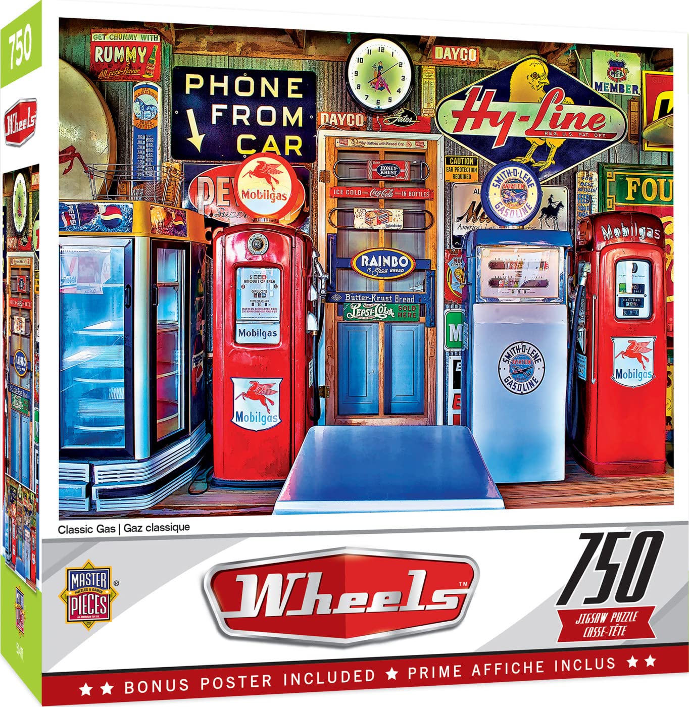 MasterPieces 750 Piece Jigsaw Puzzle for Adult, Family, Or Kids - Classic Gas - 18"X24" - Family Owned American Puzzle Company