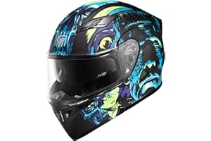 KYPARA Motorcycle Dual Visor Flip up Modular Full Face Helmet with DOT Certification of Impressionism